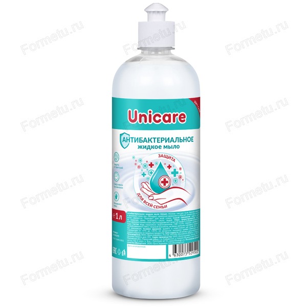 Жидкое мыло UNICARE 1 л антибактериальное, пуш-пул, арт. UC501055.jpg