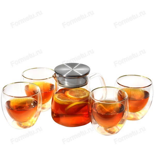Набор для чая. Чайник Дублин 500 мл, арт. 05027 + Стакан Киото 250 мл (4 шт.), арт. 05133.jpg